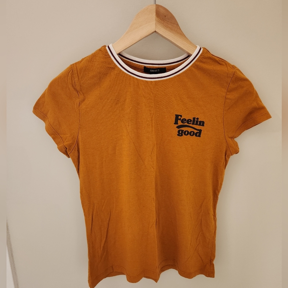 Orange 70s inspired graphic tee
